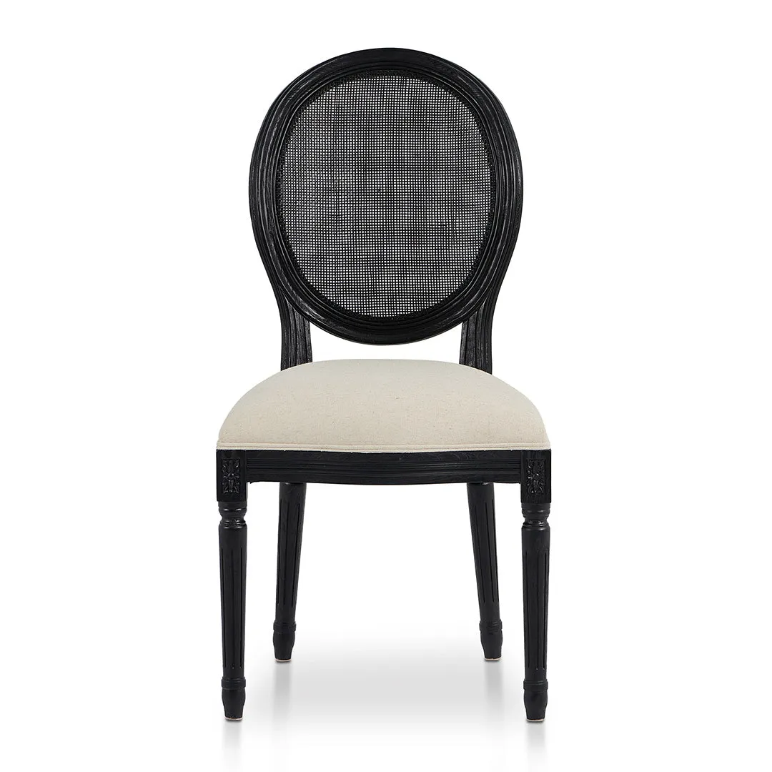 Set of 2 - Lenora Black ELM Dining Chair - Light Beige