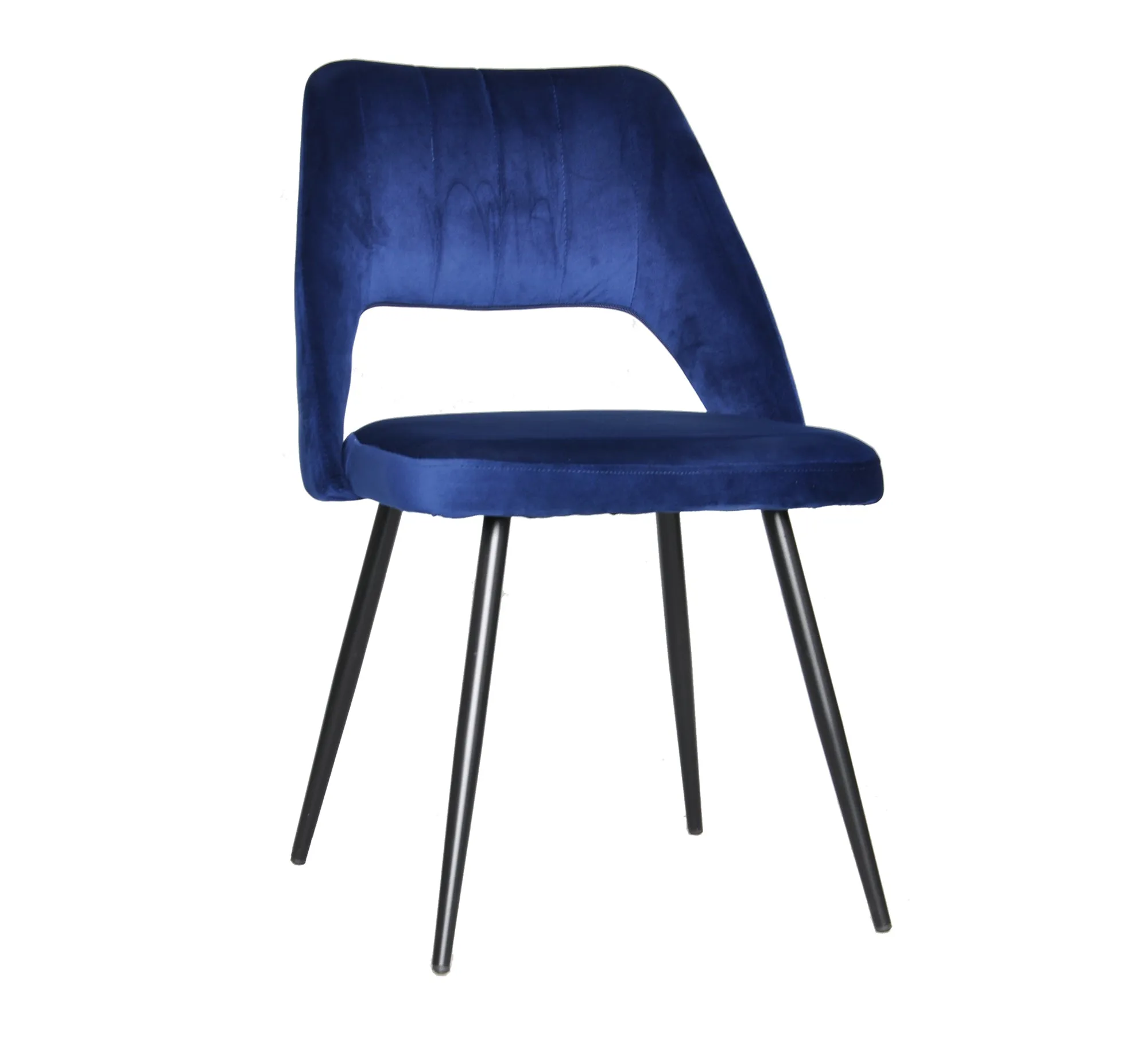 Set Of 2 Mauricette Accent Chairs/Dining Chairs, Blue Velvet-CH074BL