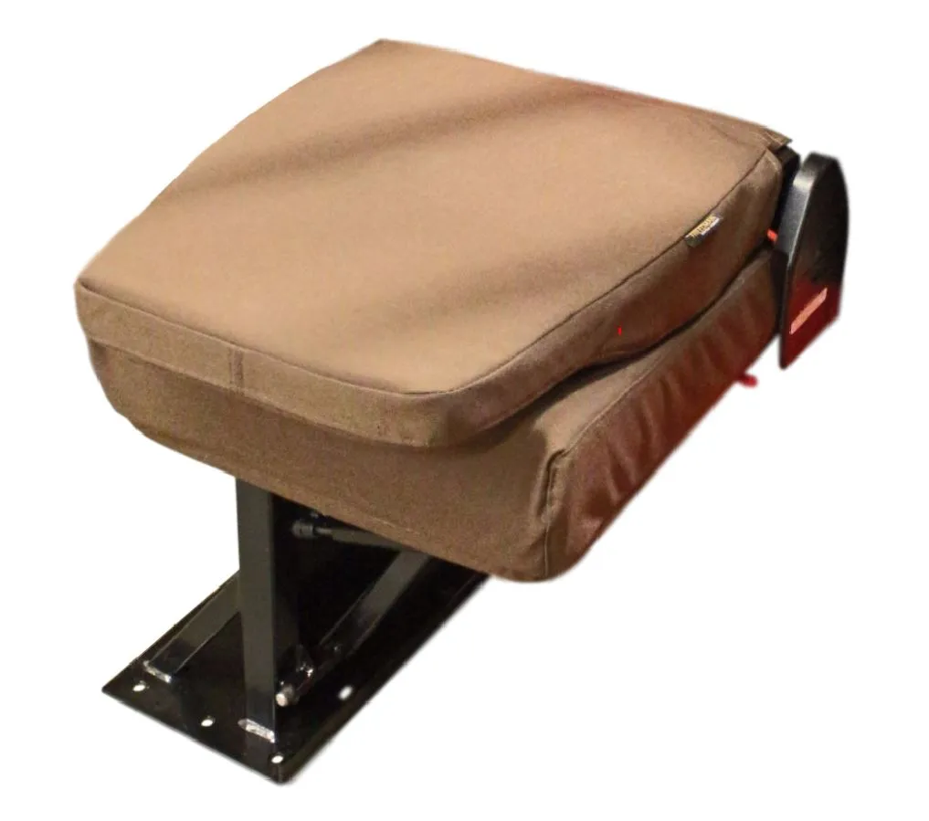 Single Mid Back BV Foldaway Bus Seat in Brown Cordura Cloth - Curb Side