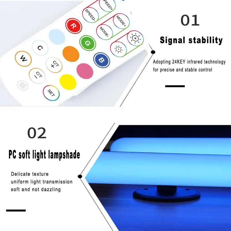 Smart LED Lightbar,  RGB Gaming Lamp Lighting with Multi-Modes and Dimmable,Mood Light for Gaming, Movies, PC, TV, Room Decoration,2Pack