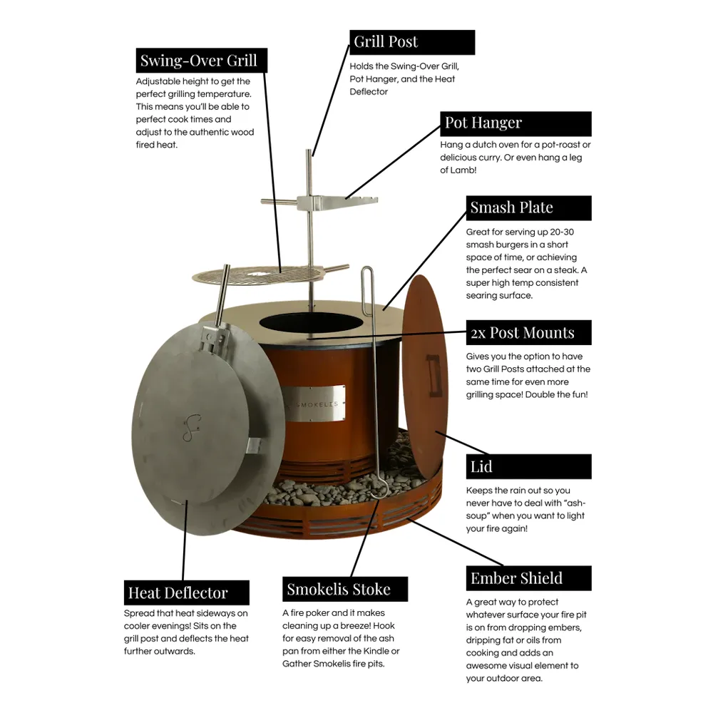 Smokelis Kindle - Corten Smokeless Fire Pit