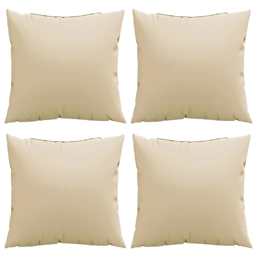 Sofa Cushions 4 pcs Beige 40x40 cm Fabric