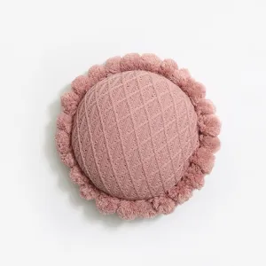 Sunflower Round Knitted Cushion | Dusty Pink