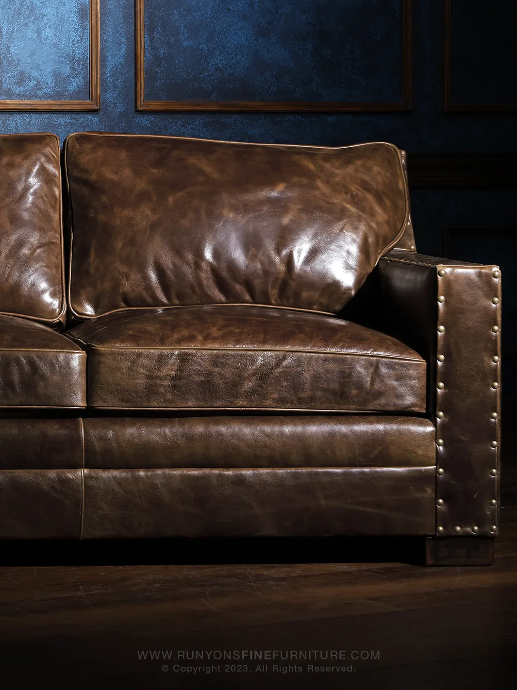 Tennessee Whiskey Brown Leather Sofa