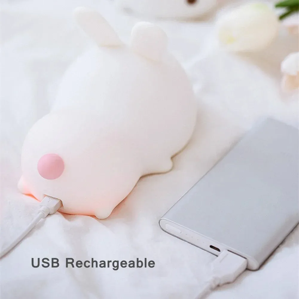 Touch Sensor 16 Colors LED Bunny Night Light