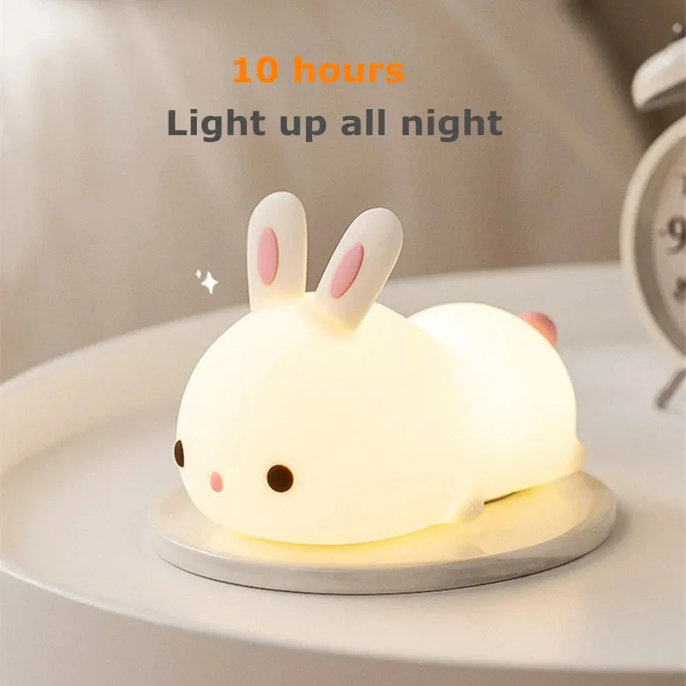 Touch Sensor 16 Colors LED Bunny Night Light