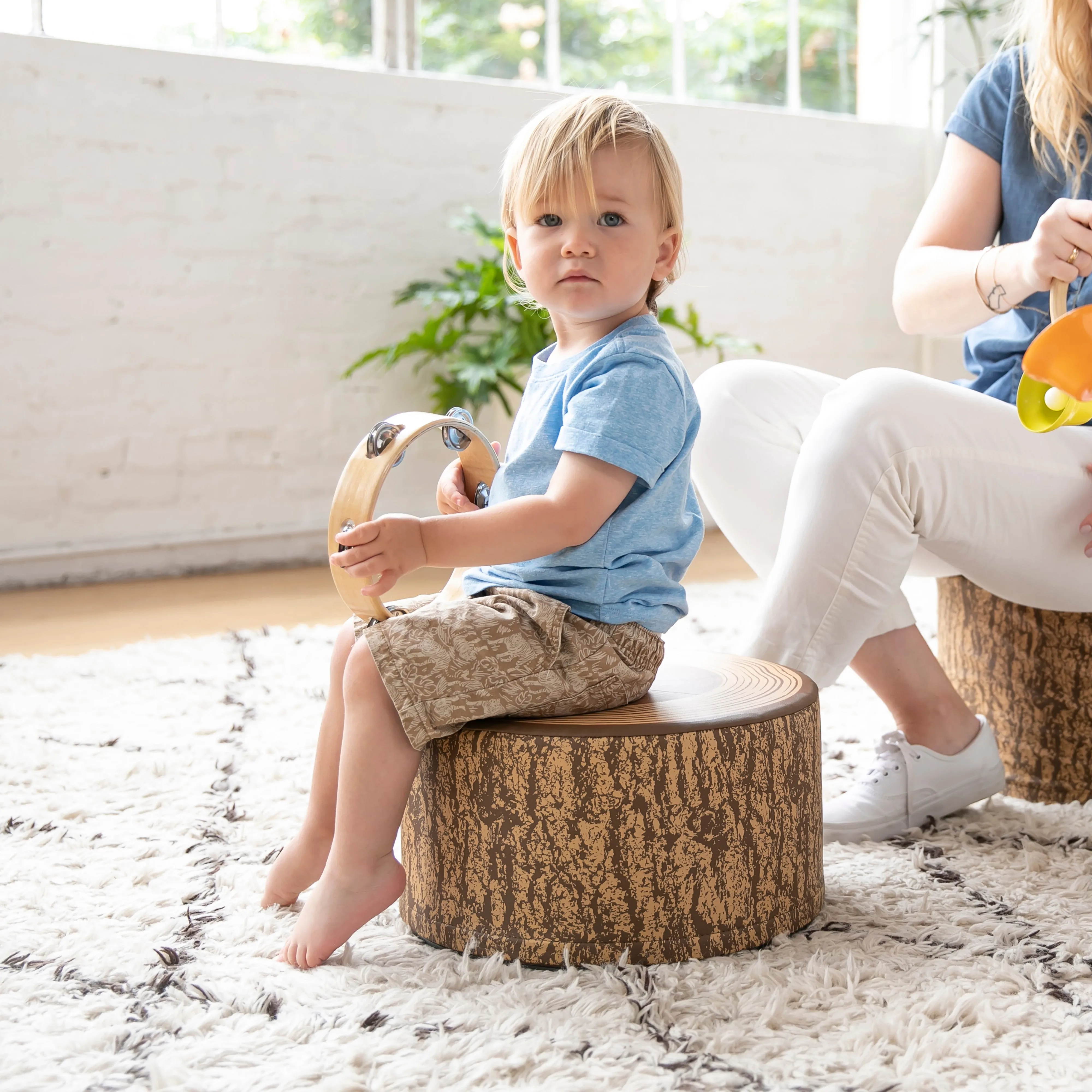 Tree Stump Stool Set, Flexible Seating, Chocolate, 3-Piece