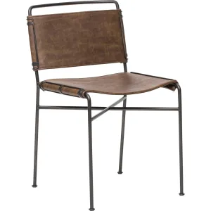 Wharton Dining Chair, Distressed Brown, Set of 2